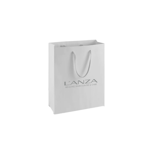 Shopper Bag, White with Silver L'ANZA Logo